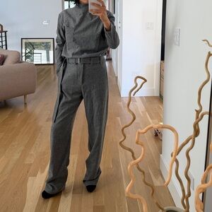 Zara Charcoal Gray Turtleneck wool pants top SET XS S NWT